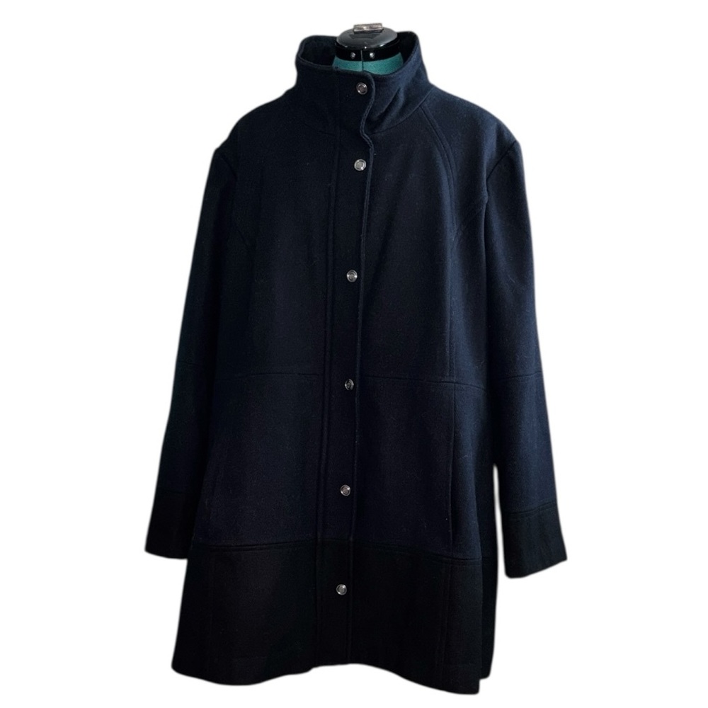 Jessica Simpson Elegant Trench Coat, Navy/Black Trim, NWOT